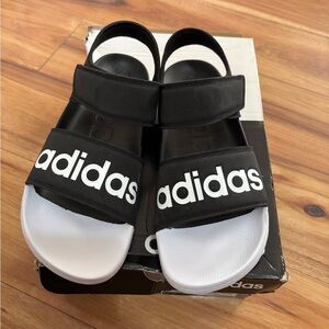 Adidas Women’s Black and White Slide Sandals